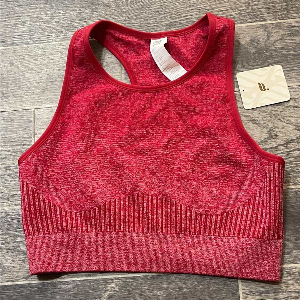 Fabletics Racerback Sports Bra - Red - - Picture 2 of 4